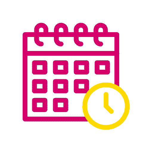 Animation of calendar and clock