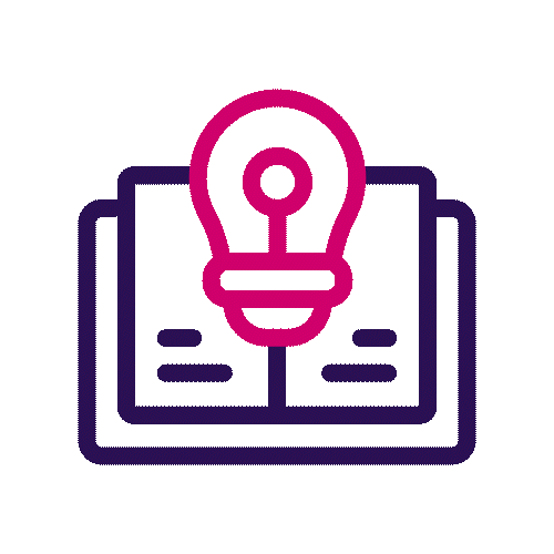 Animation of a light bulb and book