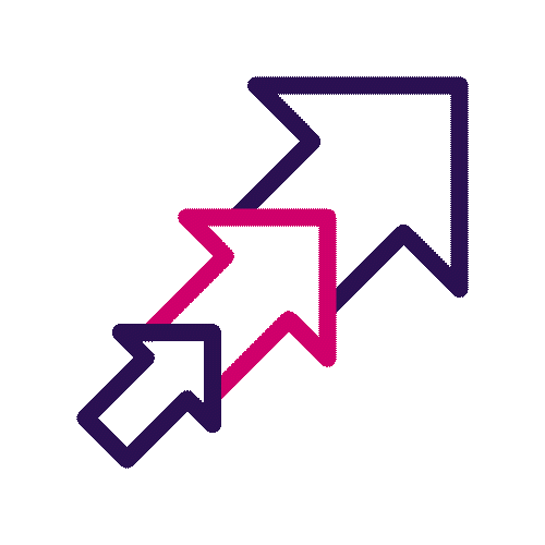 Animated icon of 3 arrows point upwards