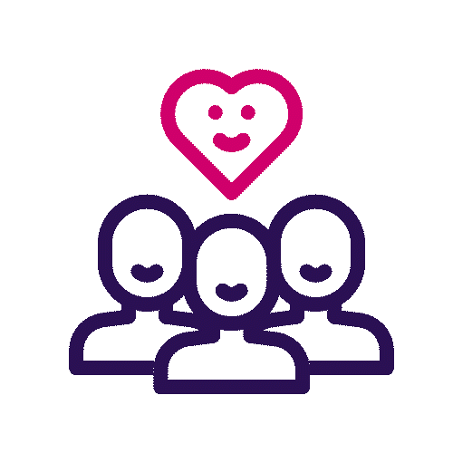 Employees happy heart